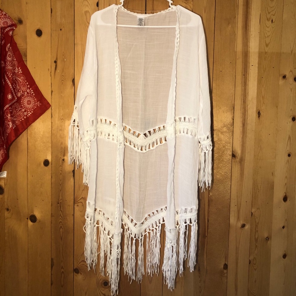 White fringed top